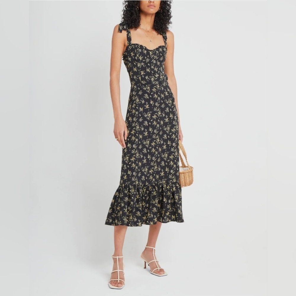 O.p.t toile de jouy romantic feminine floral dress